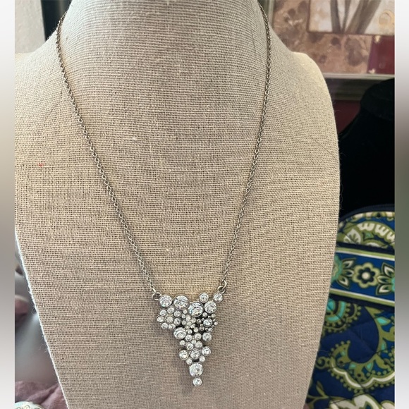 N238 Pilgrim NWT Danish Clear Silver Rivoli Crystal Pendant Extender Chain - Picture 5 of 10